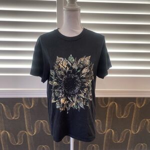 Black Flower Tee